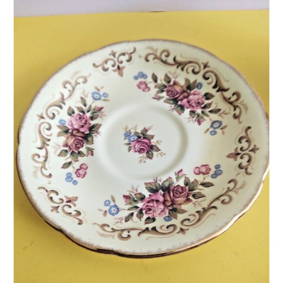 VINTAGE Paragon Bone China Cup & Saucer Set Antique Series Tapestry Rose 1950's - Picture 8 of 12
